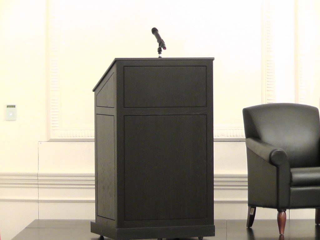 lectern and microphone